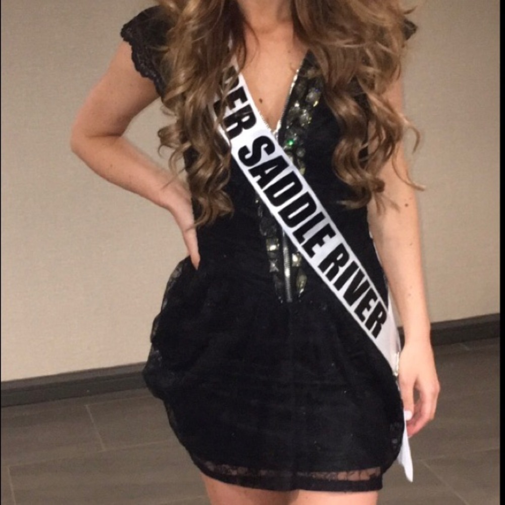 Black rhinestone cocktail dress NYE